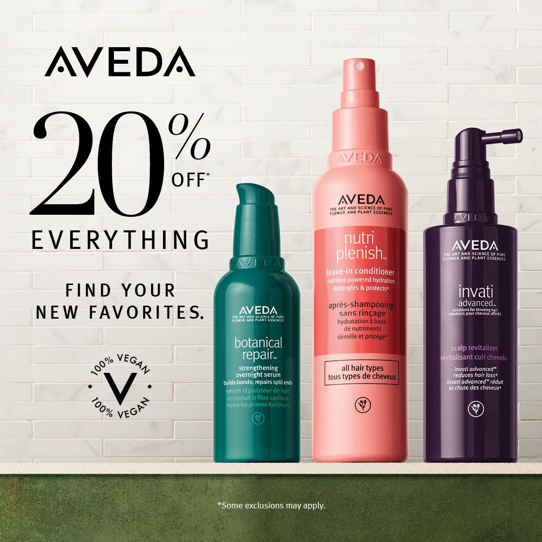 Aveda 20% off September 2023 newsletter